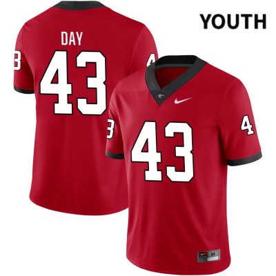 Youth Georgia Bulldogs NCAA #43 Davis Day Nike Stitched Red NIL 2022 Authentic College Football Jersey AJS7154OC